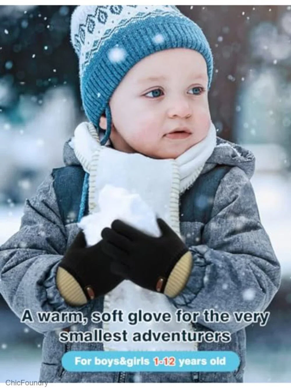 6 Pairs Kids Knitted Wool Gloves Stretchy Warm Mittens